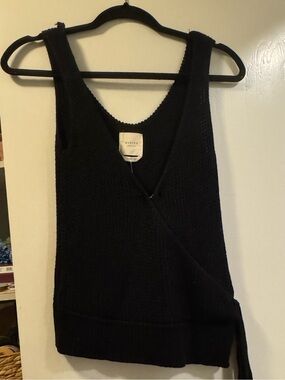 Harper Black Knit Wrap Tank